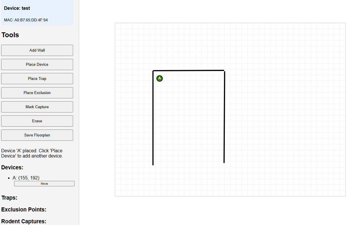 Sensor placement on digital floorplan